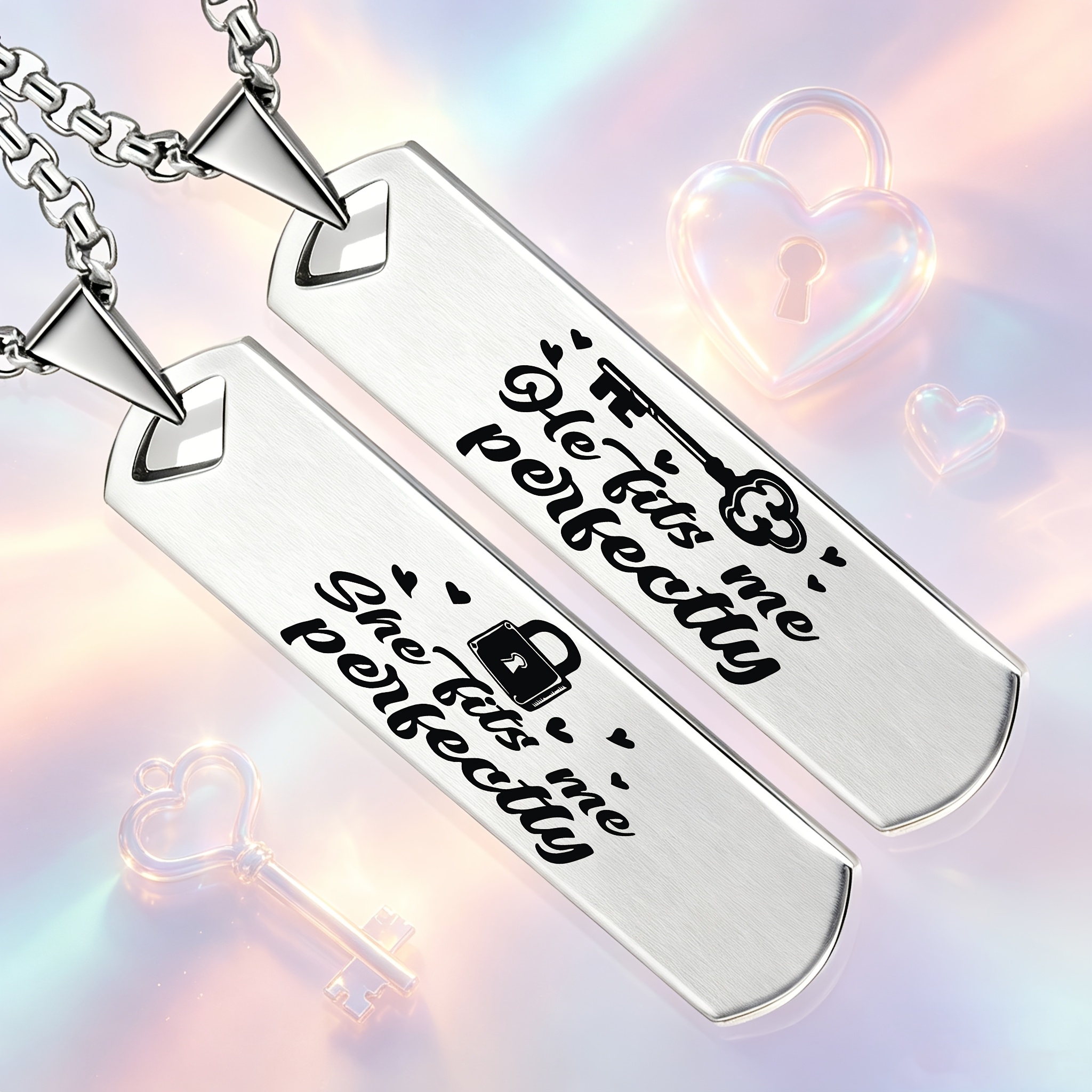 Couple's Meaningful Pattern Pendant Necklace, Romantic Gift